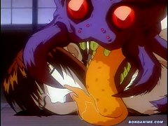Scared Anime Girl Gets Trapped In A Nasty Monster Spiders Arms And Gets Fucked Hard